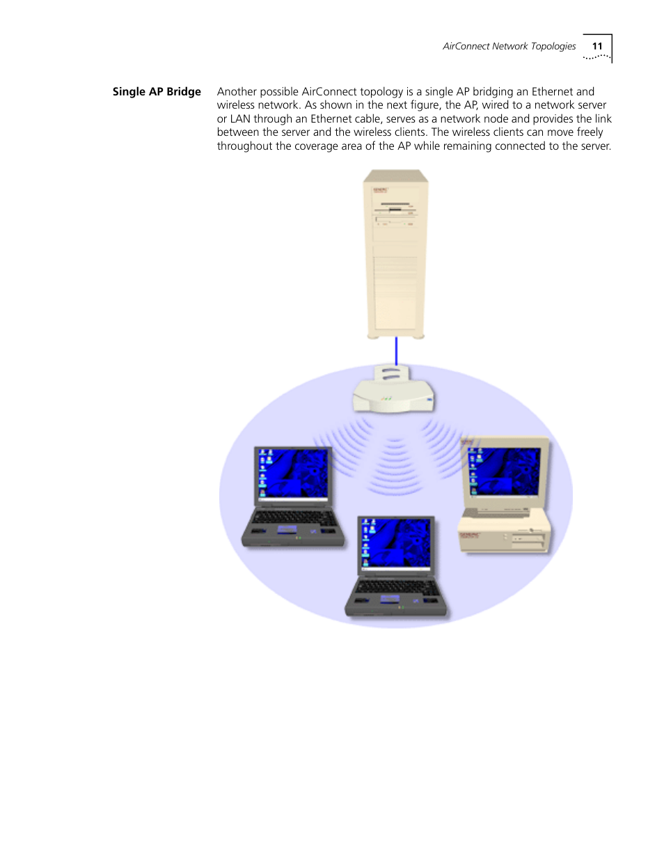 Single ap bridge, Single ap bridge 11 | Cabletron Systems AirConnect 3Com User Manual | Page 11 / 93