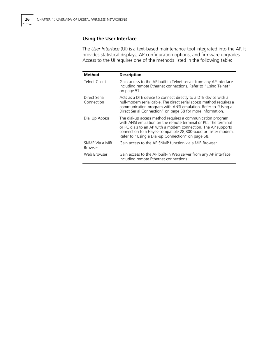 Using the user interface, Using the user interface 26 | Cabletron Systems AirConnect 3Com User Manual | Page 26 / 93