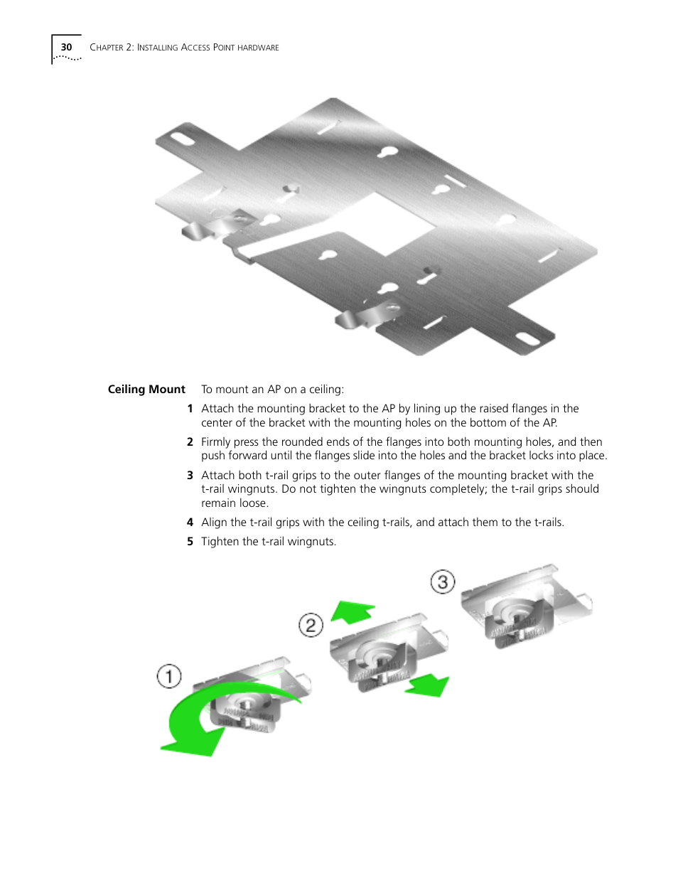 Ceiling mount, Ceiling mount 30 | Cabletron Systems AirConnect 3Com User Manual | Page 30 / 93