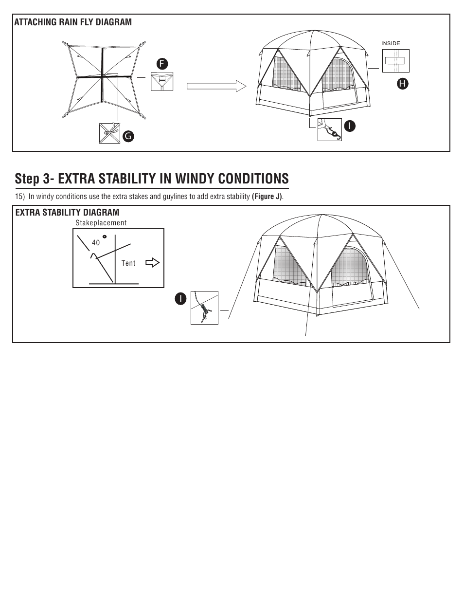 Step 3- extra stability in windy conditions | Giga Tent FT 051 User Manual | Page 3 / 8