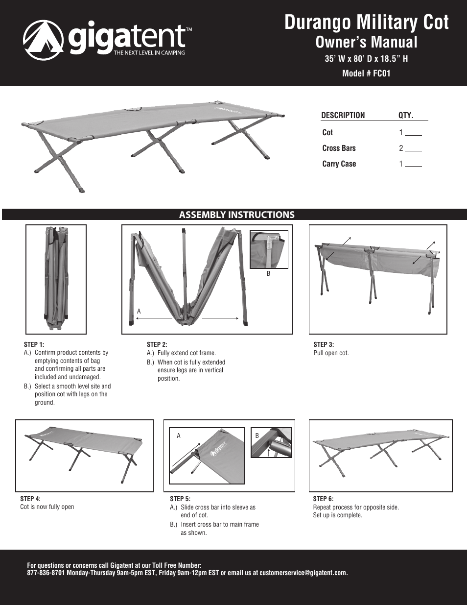 Giga Tent FC 01 User Manual | 2 pages