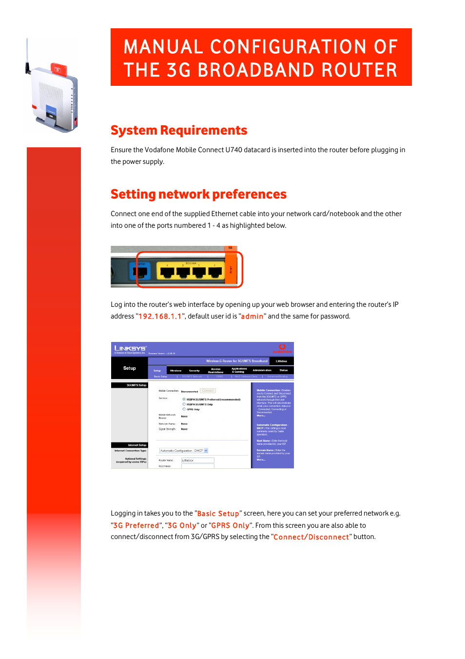 Vodafone Connect U740 User Manual | 6 pages