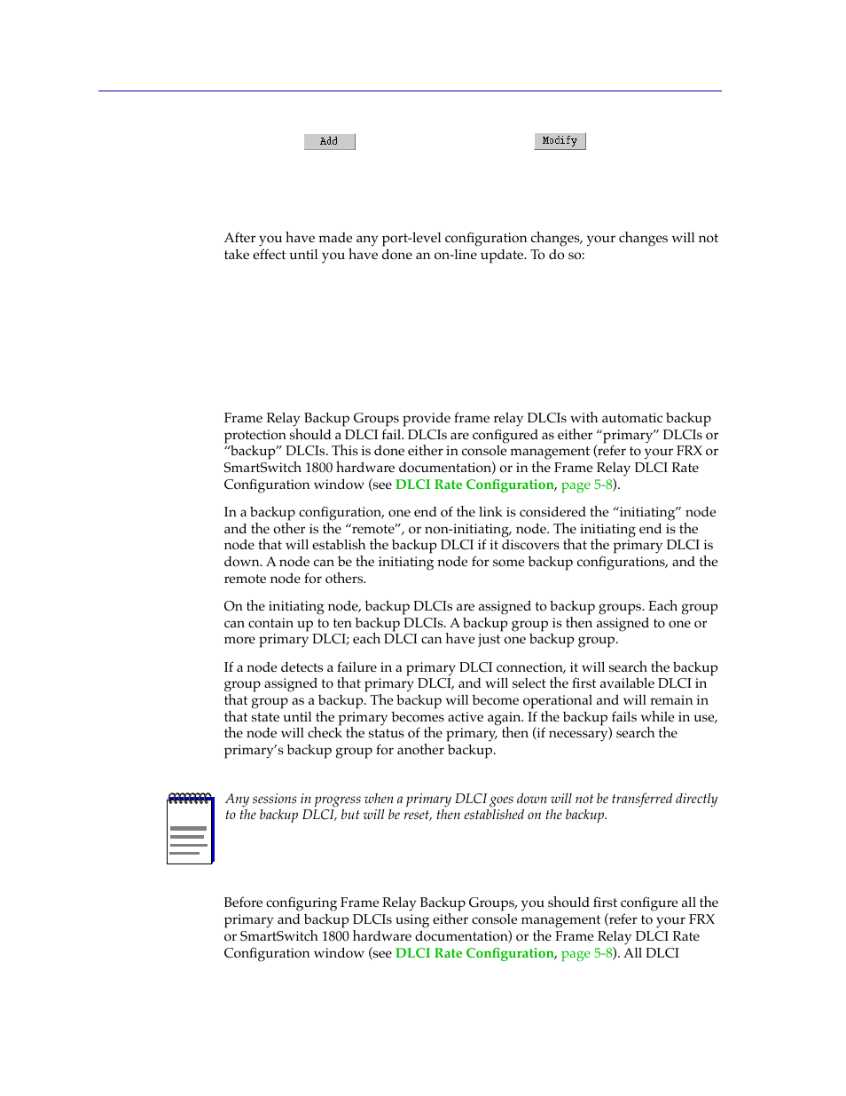 Applying port-level changes, Frame relay backup groups, Applying port-level changes -12 | Frame relay backup groups -12 | Cabletron Systems FRX6000 User Manual | Page 100 / 232