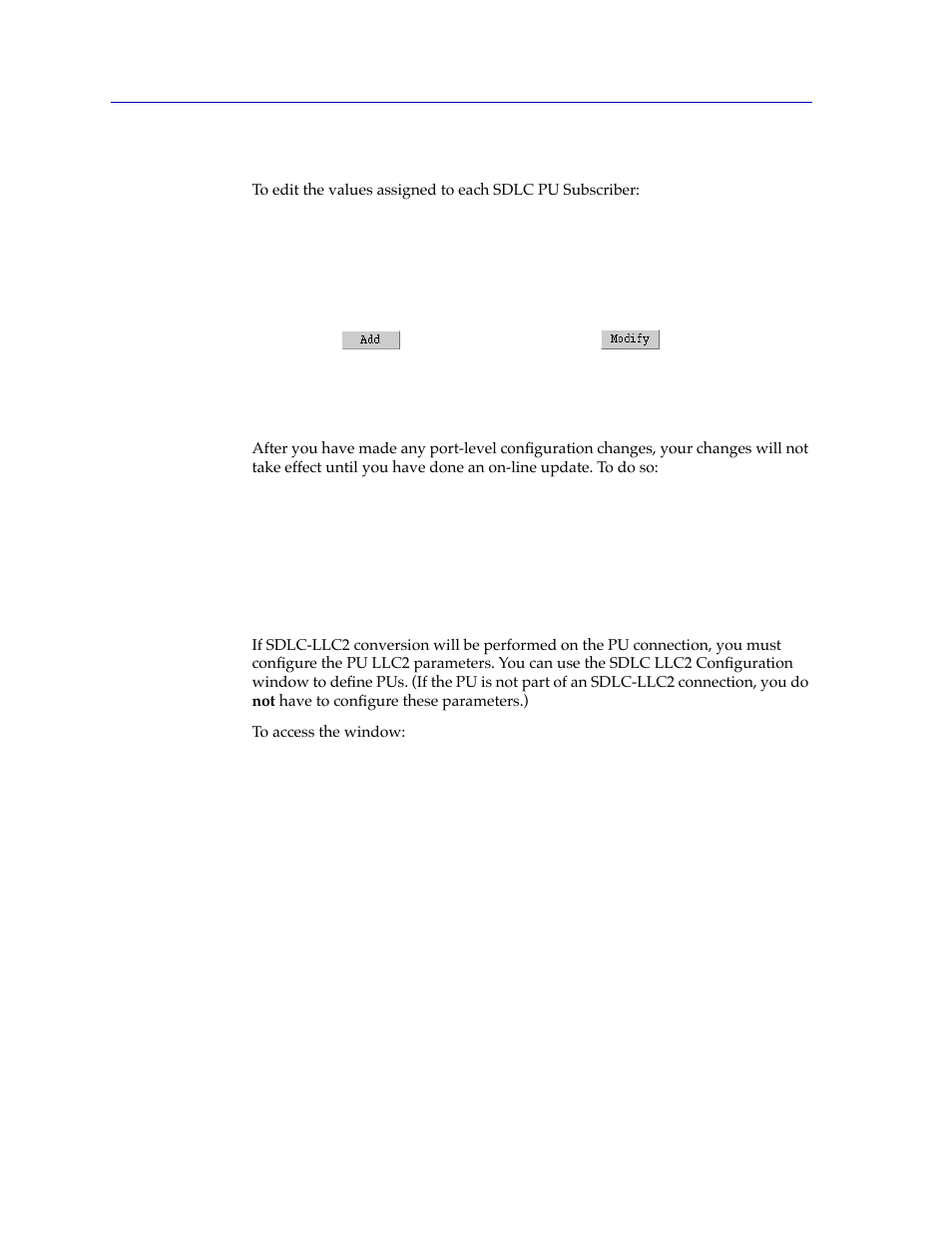 Changing sdlc pu subscriber values, Applying port-level changes, Sdlc pu llc2 configuration | Sdlc pu llc2 conþguration -10 | Cabletron Systems FRX6000 User Manual | Page 134 / 232