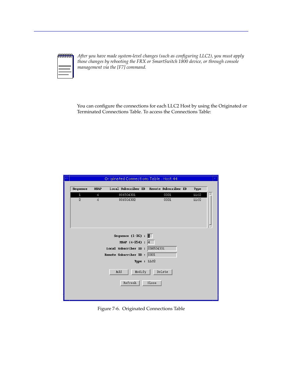 Configuring llc2 host connections, Conþguring llc2 host connections -24, Able deþned for each llc2 host (see | Conþguring llc2 host, Connections | Cabletron Systems FRX6000 User Manual | Page 148 / 232