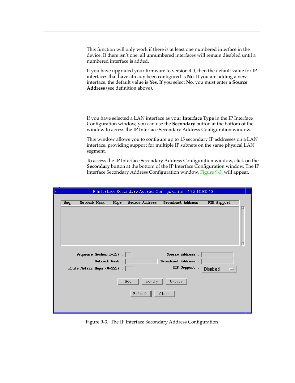 Configuring ip interface secondary addresses, Conþguring ip interface secondary addresses -9 | Cabletron Systems FRX6000 User Manual | Page 177 / 232