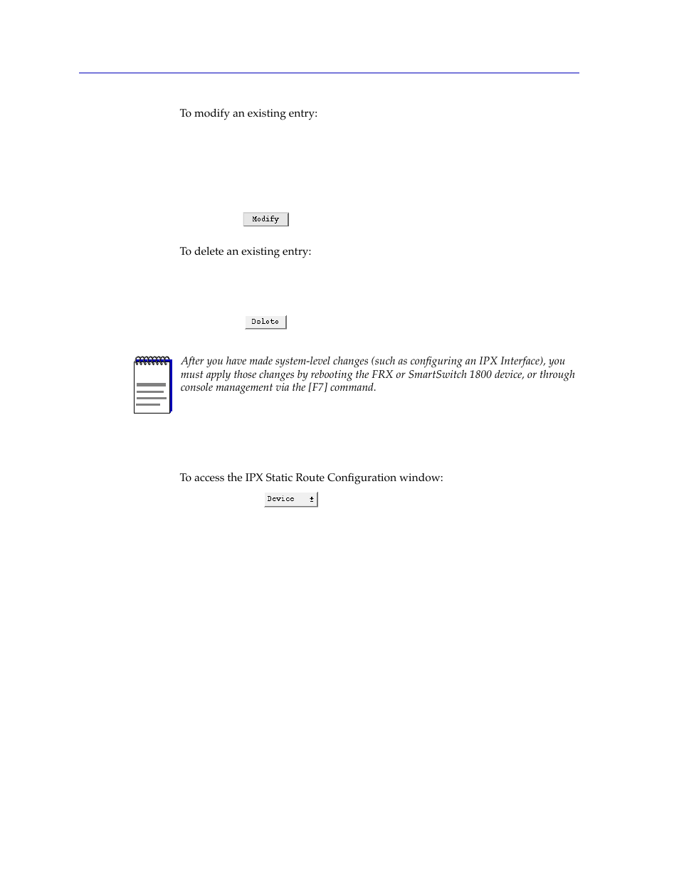 Ipx static route configuration, Ipx static route conþguration -12 | Cabletron Systems FRX6000 User Manual | Page 192 / 232