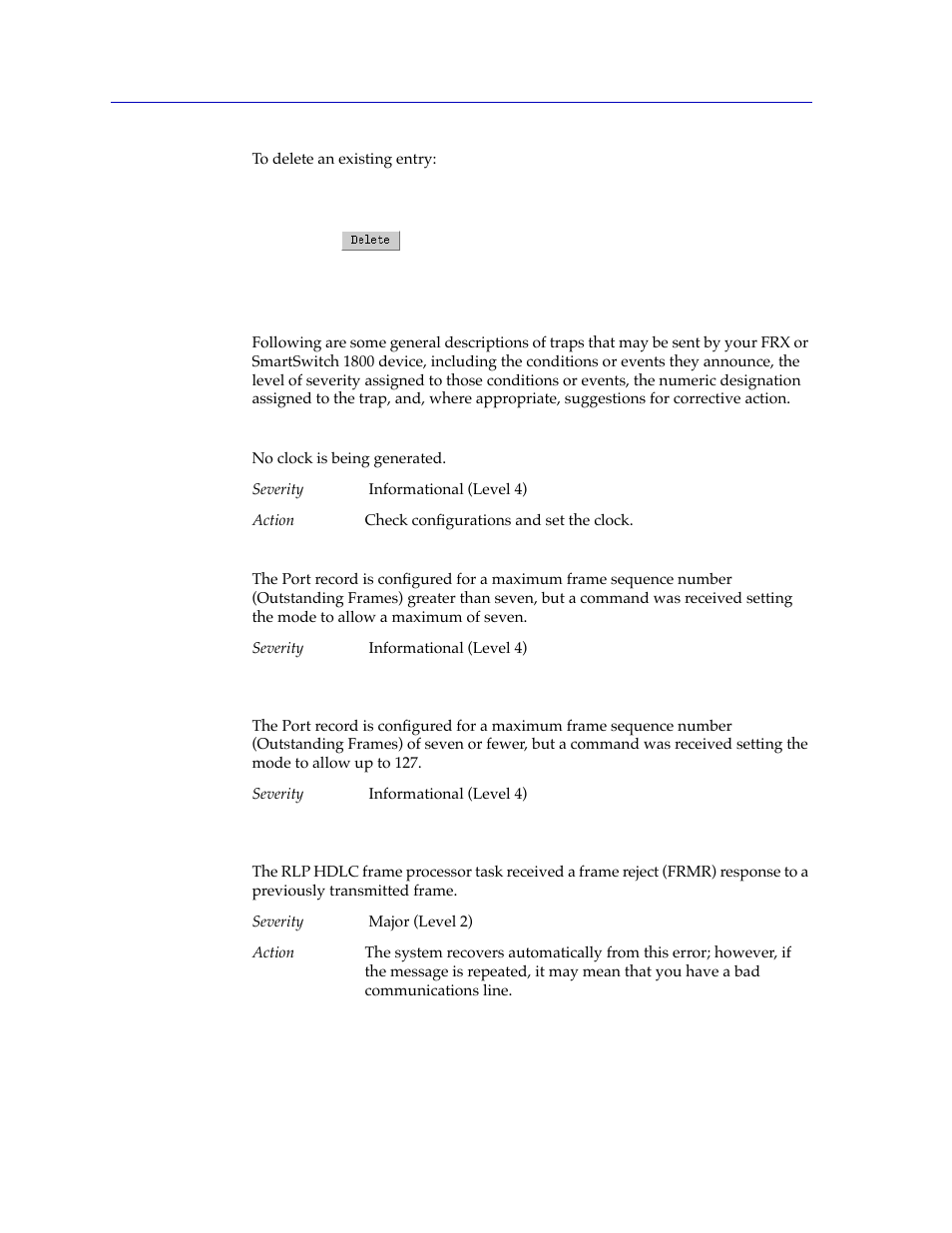 Trap messages, Trap messages -4 | Cabletron Systems FRX6000 User Manual | Page 54 / 232