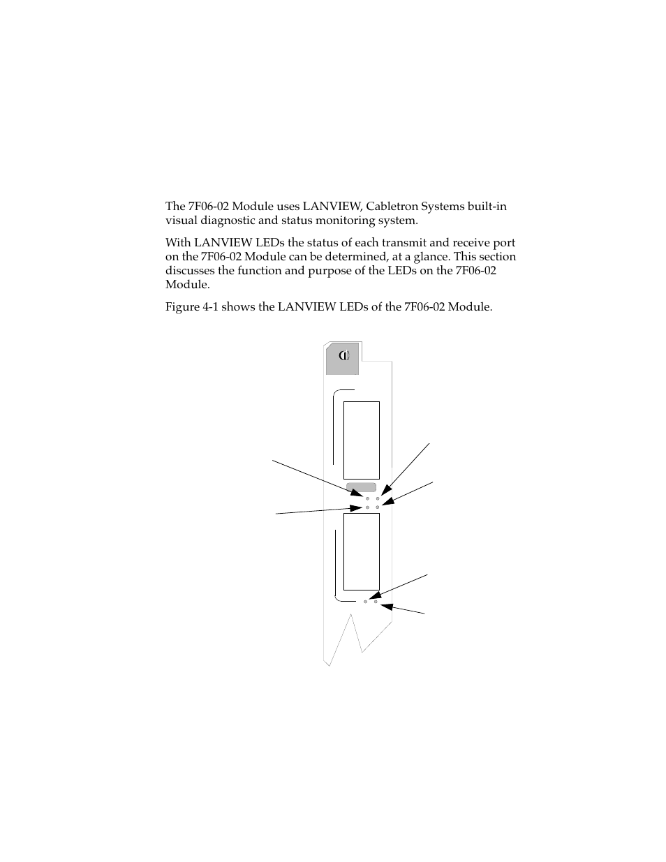 Troubleshooting, Chapter 4 troubleshooting | Cabletron Systems 7F06-02 User Manual | Page 24 / 28