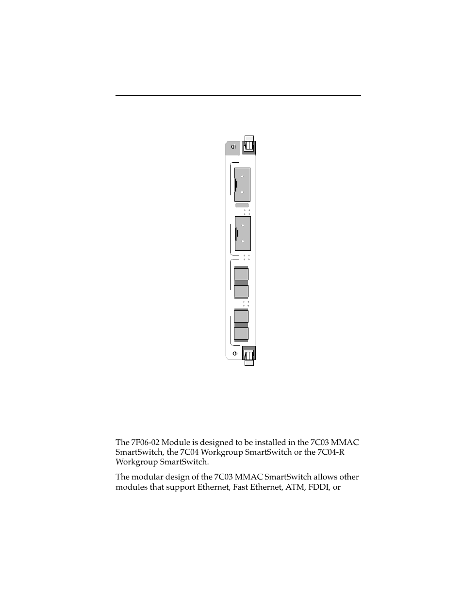 2 7c03 mmac smartswitch, the 7c04 workgroup, And the 7c04-r workgroup smartswitch -3, Introduction 1-3 | Cabletron Systems 7F06-02 User Manual | Page 9 / 28