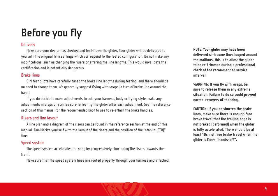Before you fly | GIN Bolero 5 User Manual | Page 9 / 35