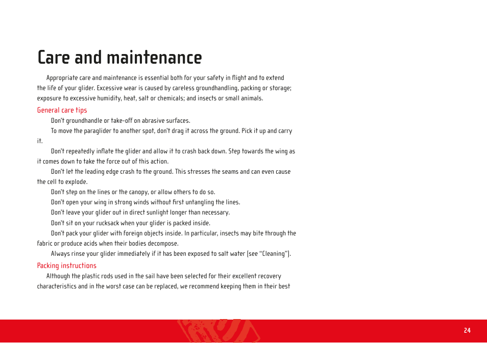 Care and maintenance | GIN Carrera User Manual | Page 24 / 34