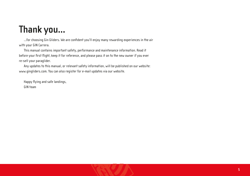 Thank you | GIN Carrera User Manual | Page 5 / 34