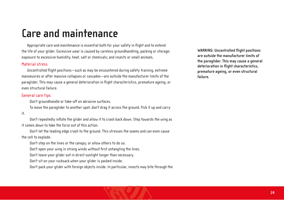 Care and maintenance | GIN GTO 2 User Manual | Page 24 / 35