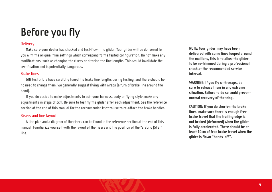 Before you fly | GIN Fuse User Manual | Page 9 / 38