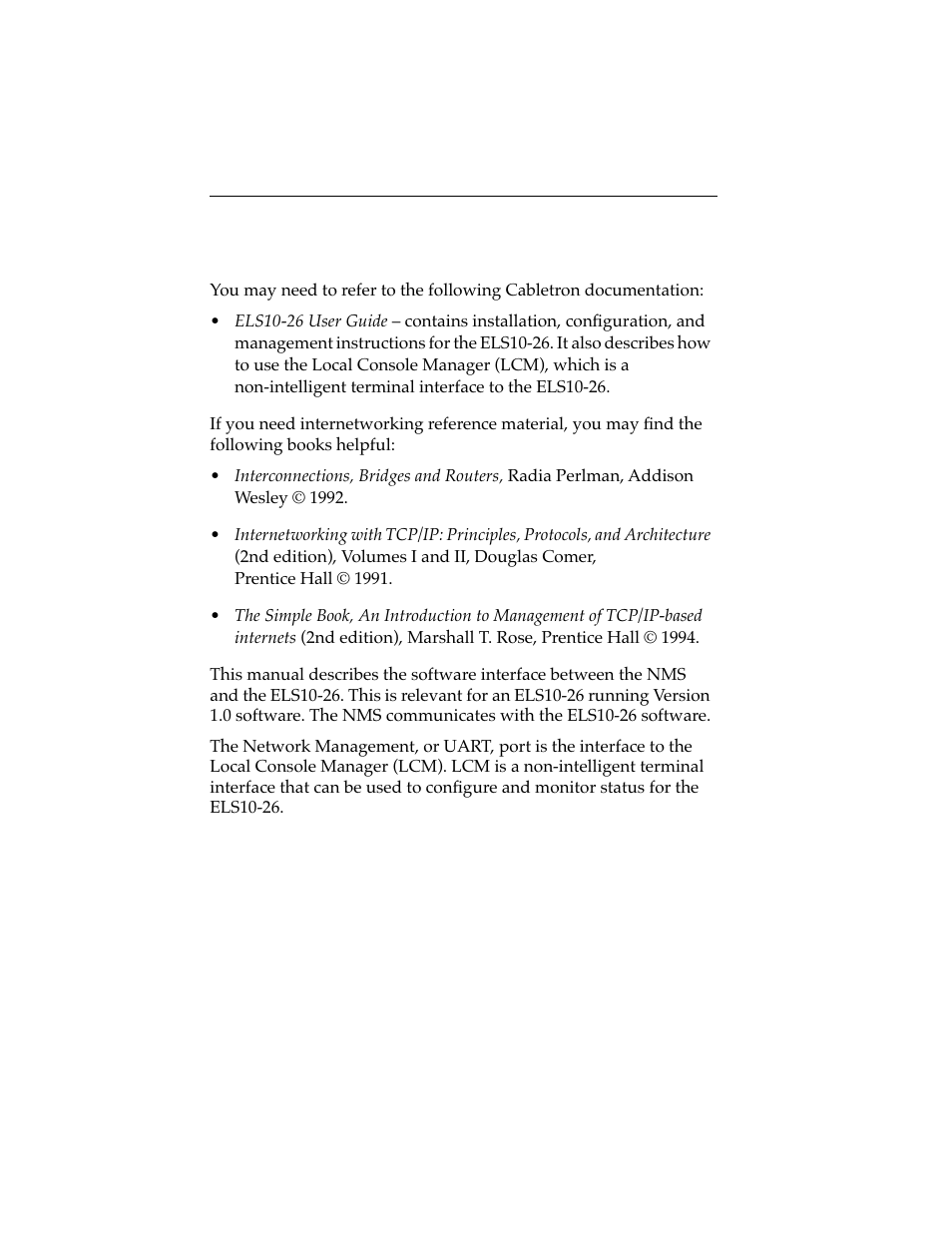 1 related documentation, Related documentation -2 | Cabletron Systems ELS10-26 User Manual | Page 12 / 170