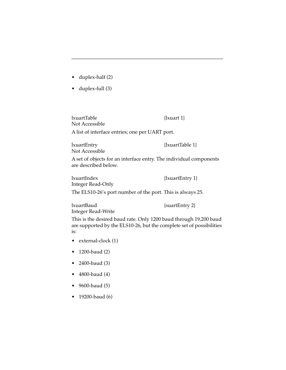8 enterasys uart interface group, Cabletron uart interface group -23 | Cabletron Systems ELS10-26 User Manual | Page 135 / 170