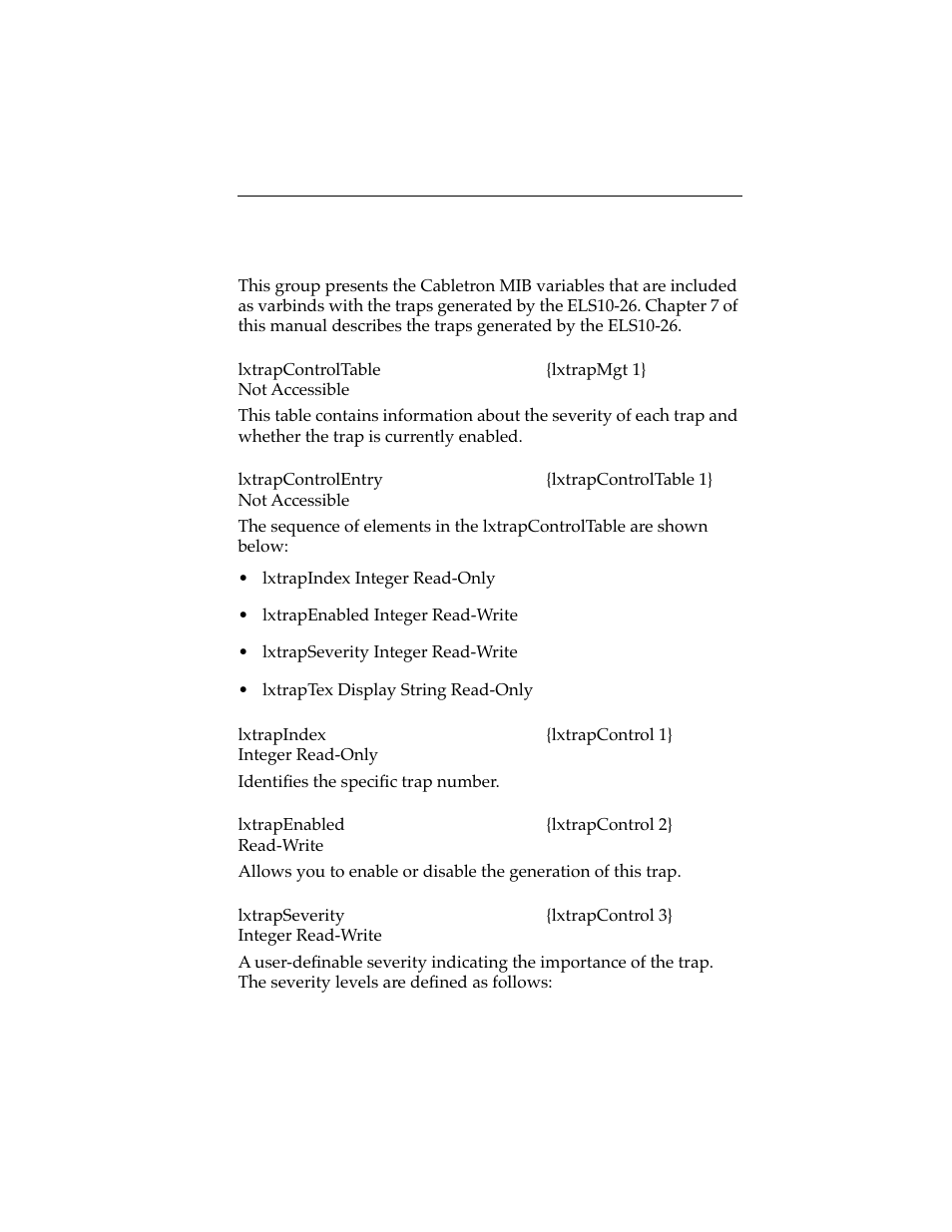 12 enterasys trap management group, 12 cabletron trap management group -31 | Cabletron Systems ELS10-26 User Manual | Page 143 / 170