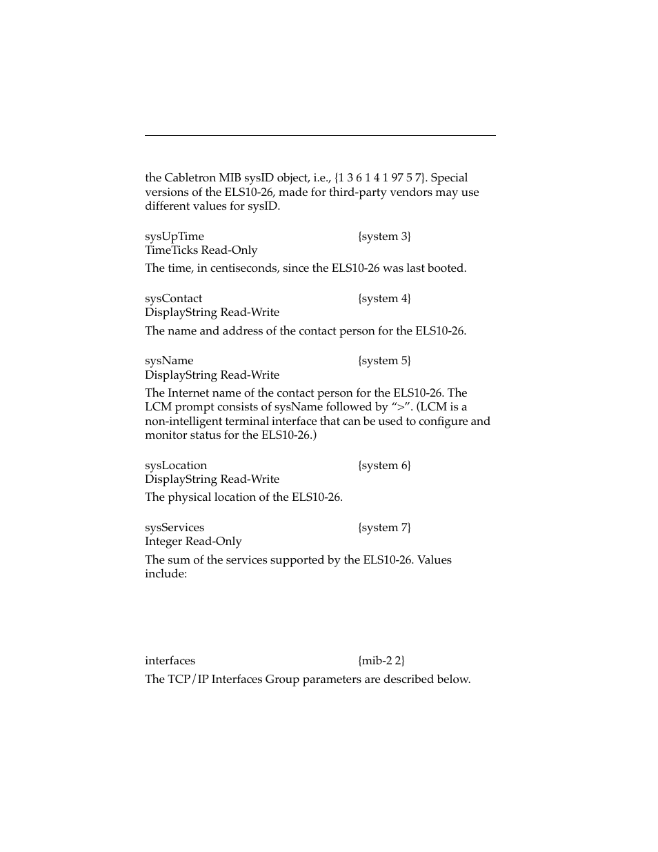 2 interfaces group, Interfaces group -2 | Cabletron Systems ELS10-26 User Manual | Page 28 / 170