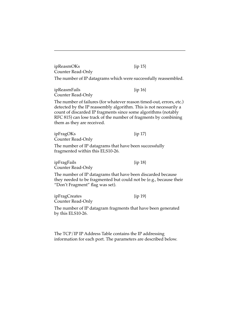 1 ip address table, Ip address table -12 | Cabletron Systems ELS10-26 User Manual | Page 38 / 170