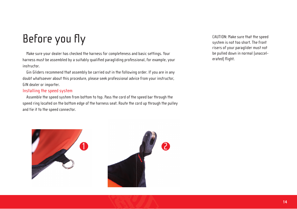 Yeti_harness_manual_en_14, Before you ﬂy | GIN Yeti xtrem User Manual | Page 14 / 29