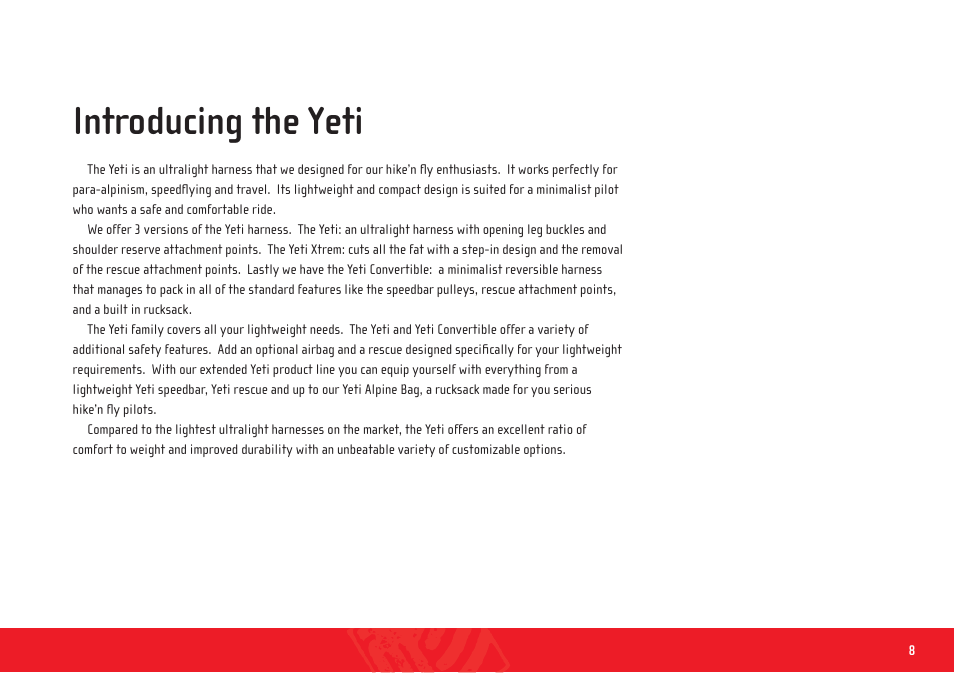 Yeti_harness_manual_en_ 8, Introducing the yeti | GIN Yeti xtrem User Manual | Page 8 / 29