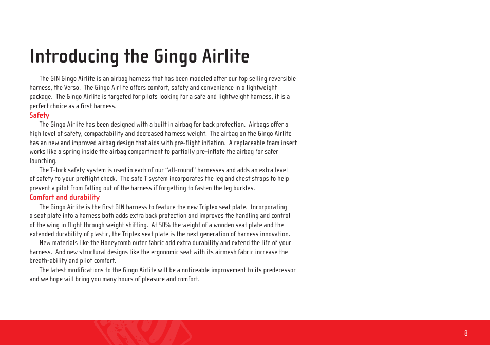 Introducing the gingo airlite | GIN Gingo Airlite User Manual | Page 8 / 36