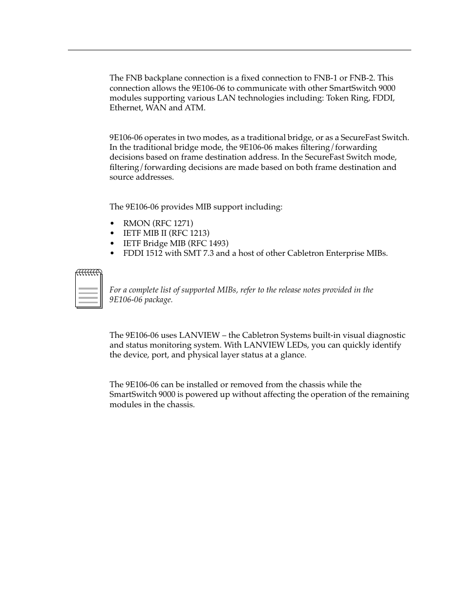 Cabletron Systems Expansion module 9E106-06 User Manual | Page 11 / 40