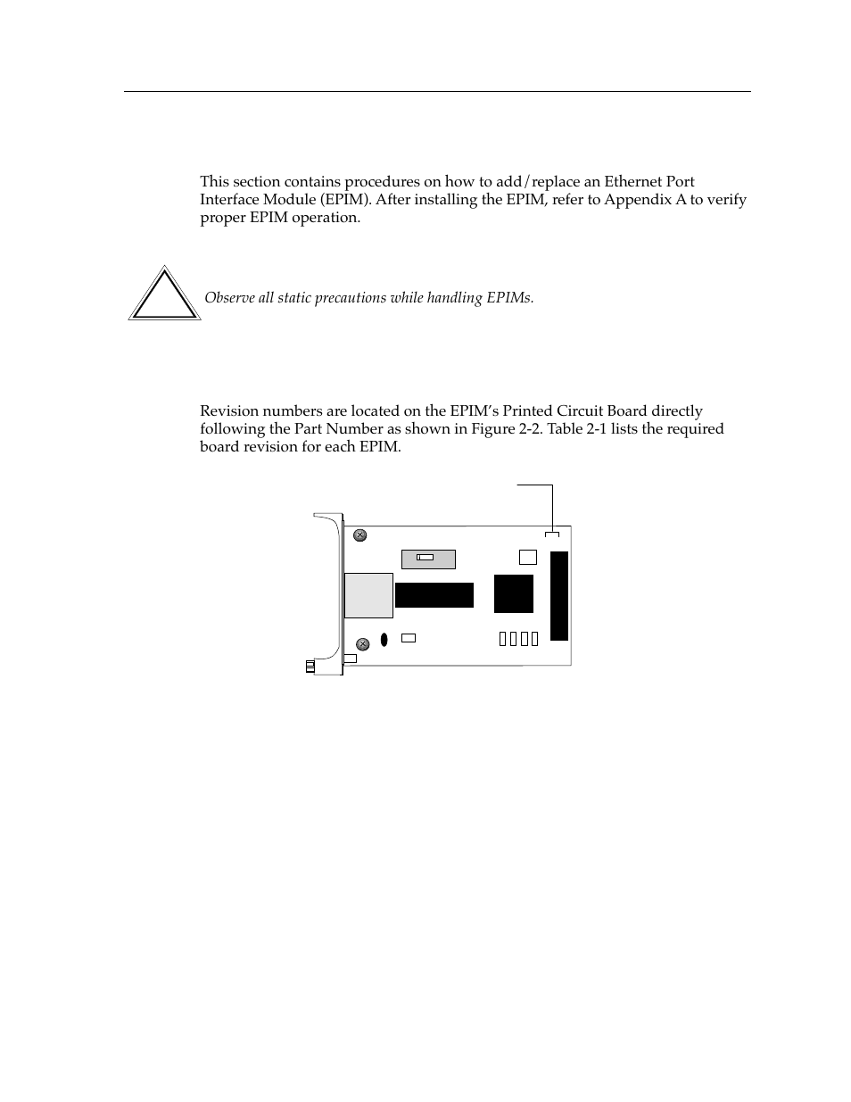 Installing epims, Epim revisions | Cabletron Systems Expansion module 9E106-06 User Manual | Page 17 / 40
