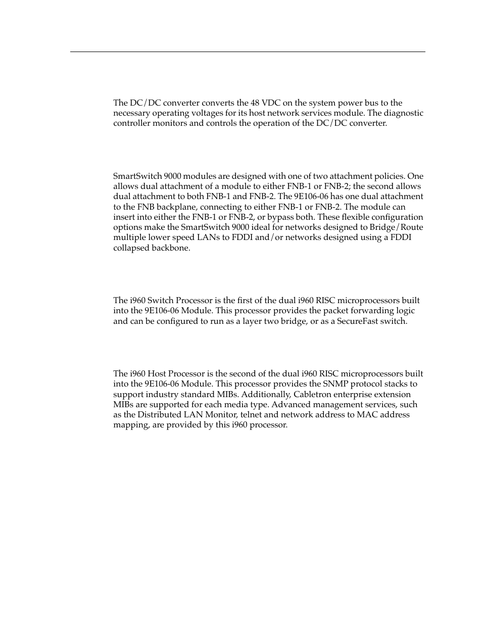 Dc/dc converter, Fnb interface, I960 switch | I960 host | Cabletron Systems Expansion module 9E106-06 User Manual | Page 27 / 40