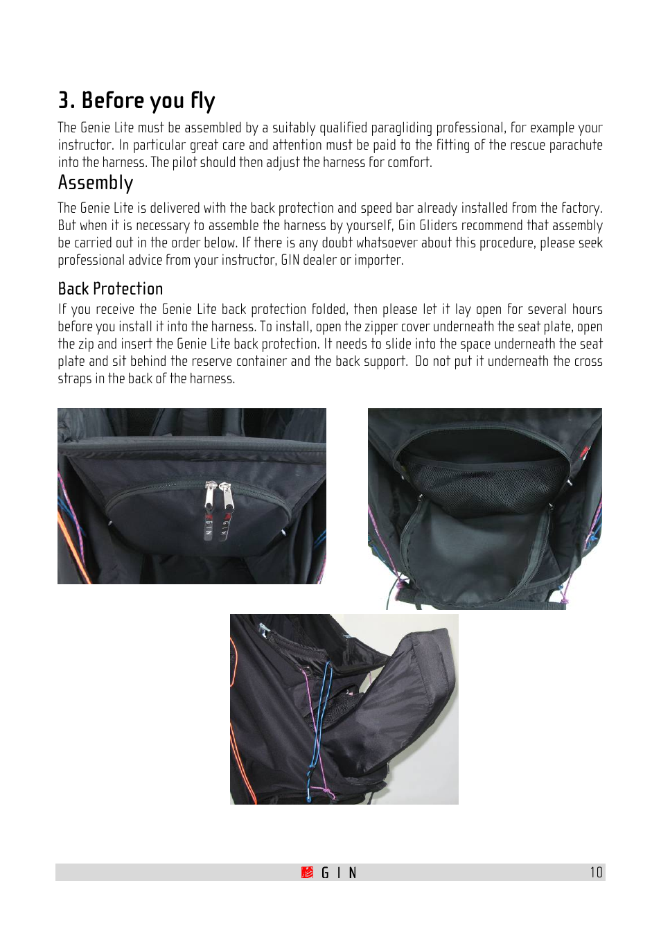 Before you fly, Assembly | GIN Genie Lite User Manual | Page 10 / 23