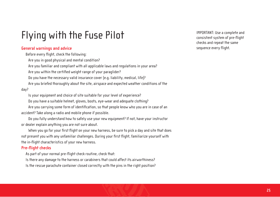 Fuse pilot_harness_manual_en_25, Flying with the fuse pilot | GIN Fuse pilot User Manual | Page 25 / 34