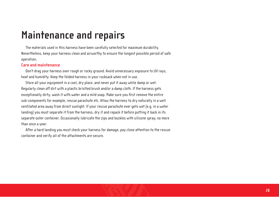 Fuse pilot_harness_manual_en_28, Maintenance and repairs | GIN Fuse pilot User Manual | Page 28 / 34