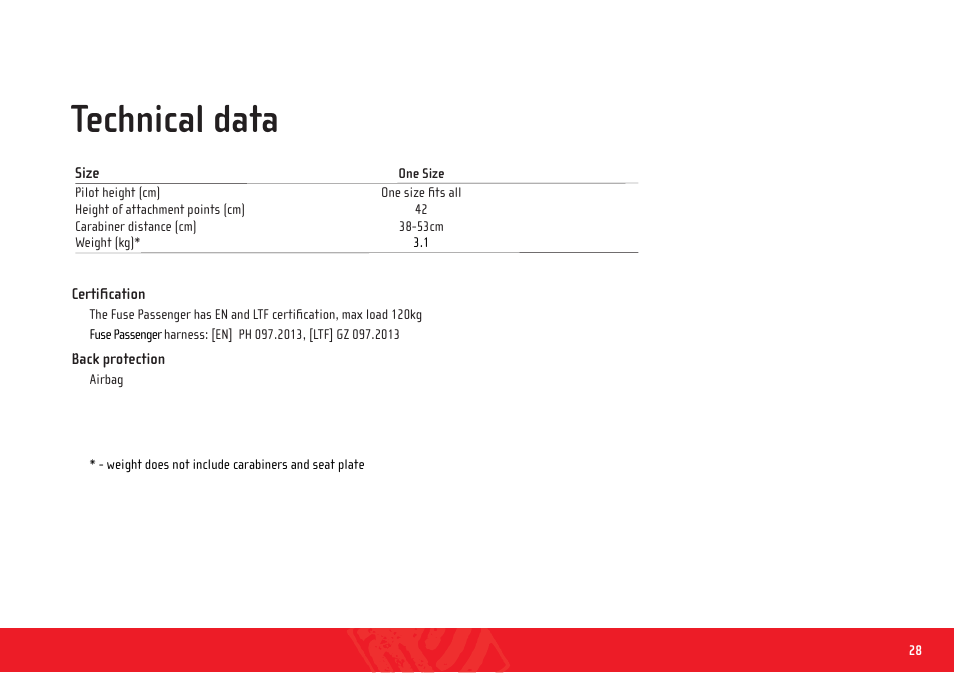 Fuse passenger_manual_en_26, Technical data | GIN Fuse passenger User Manual | Page 26 / 29