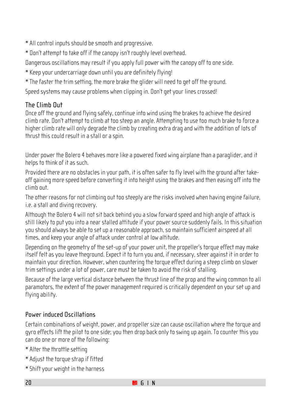 GIN Bolero 4 User Manual | Page 20 / 31