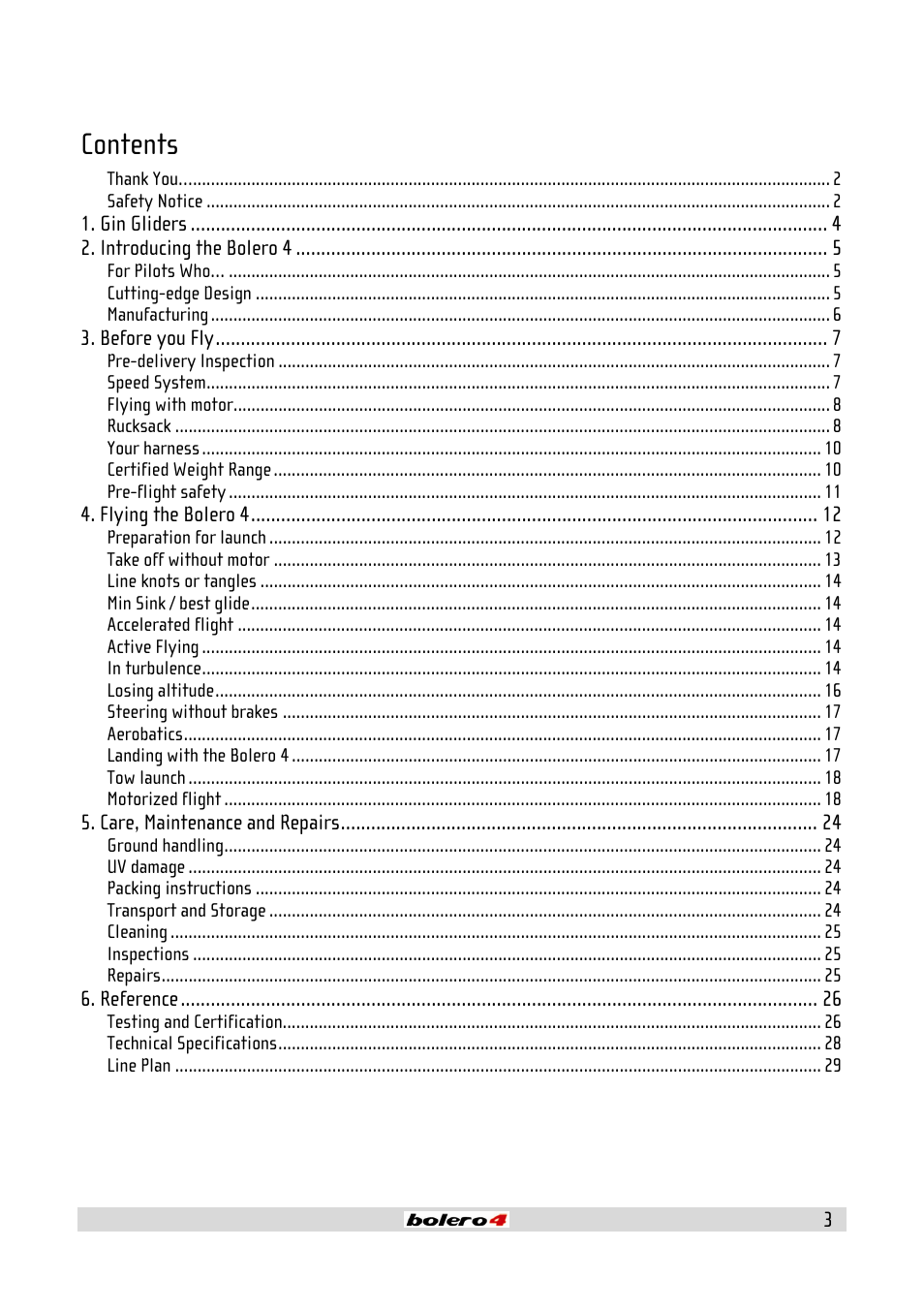 GIN Bolero 4 User Manual | Page 3 / 31