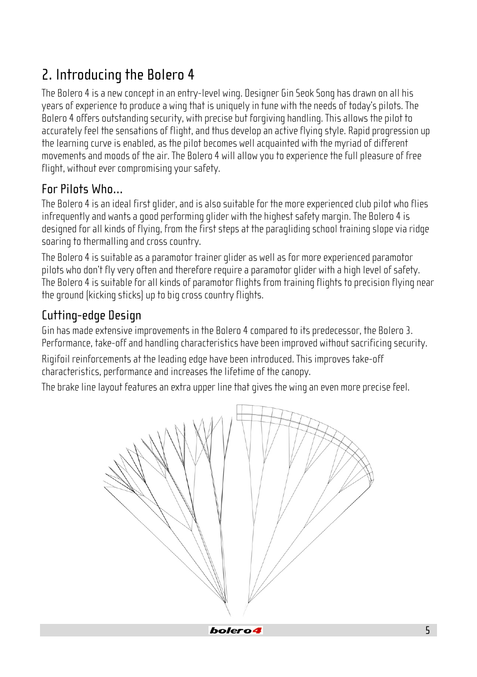 Introducing the bolero 4, For pilots who, Cutting-edge design | GIN Bolero 4 User Manual | Page 5 / 31