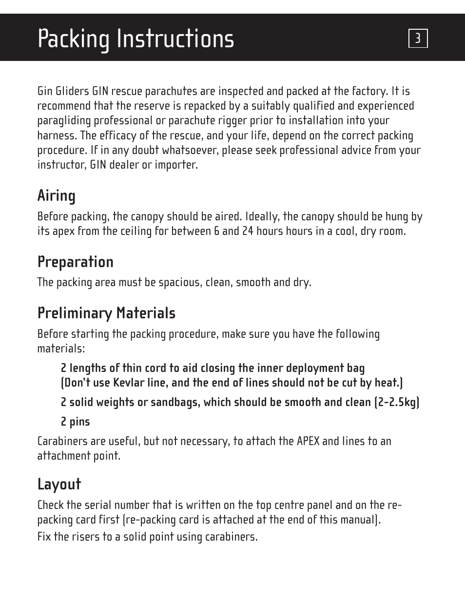 Packing instructions | GIN One G User Manual | Page 4 / 20