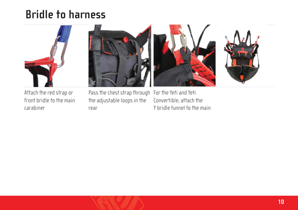 Yeti front rescue_manual_en_small_10, Bridle to harness | GIN Yeti front container User Manual | Page 10 / 12