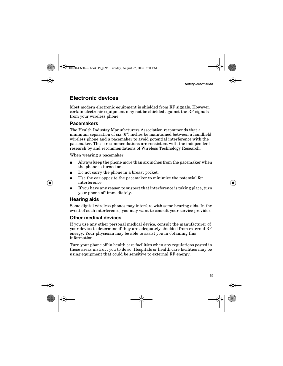 Electronic devices | Globalstar GSP-1700 User Manual V1 User Manual | Page 103 / 118