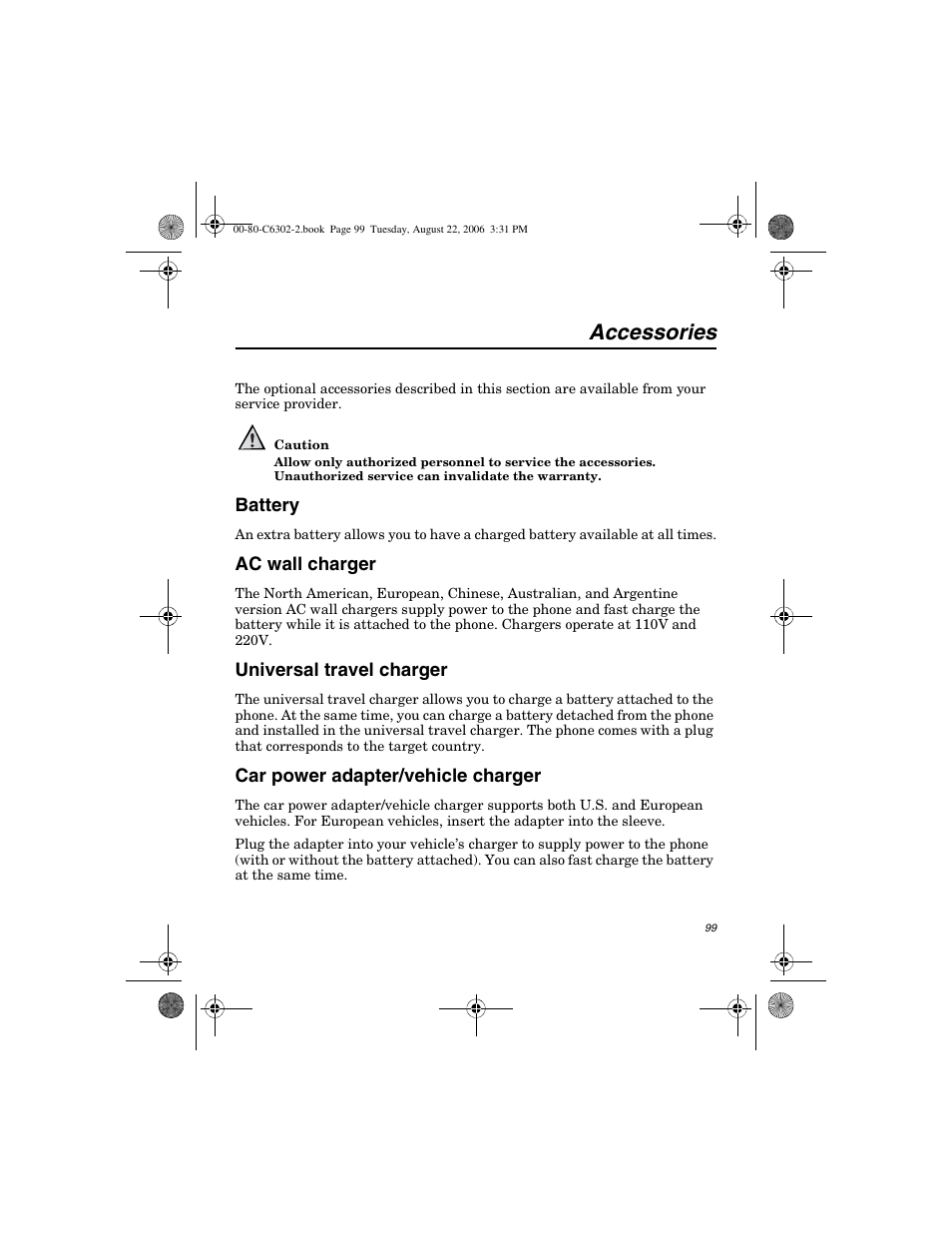 Accessories | Globalstar GSP-1700 User Manual V1 User Manual | Page 107 / 118