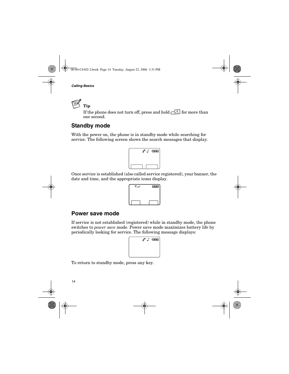 Standby mode, Power save mode | Globalstar GSP-1700 User Manual V1 User Manual | Page 22 / 118