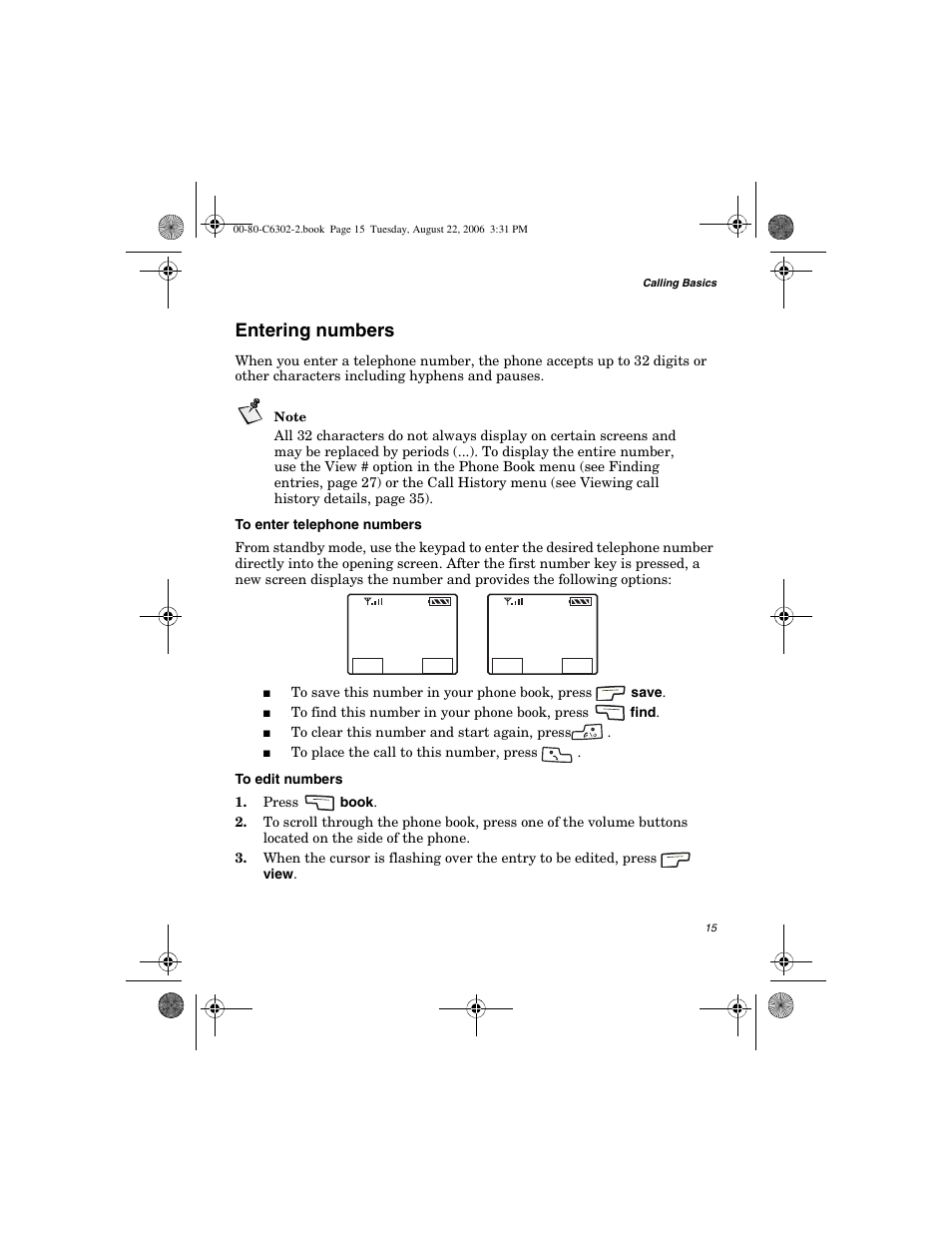 Entering numbers | Globalstar GSP-1700 User Manual V1 User Manual | Page 23 / 118