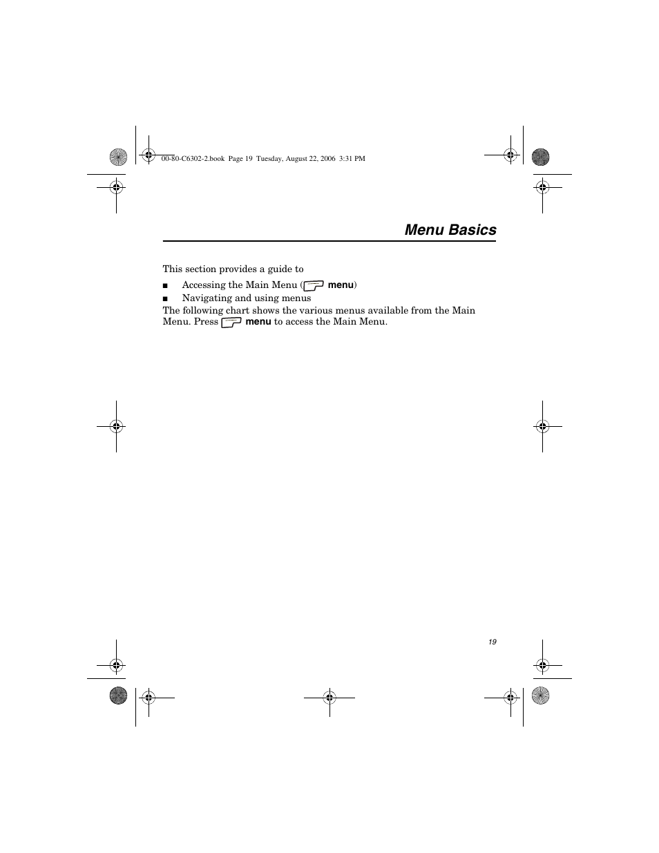 Menu basics | Globalstar GSP-1700 User Manual V1 User Manual | Page 27 / 118