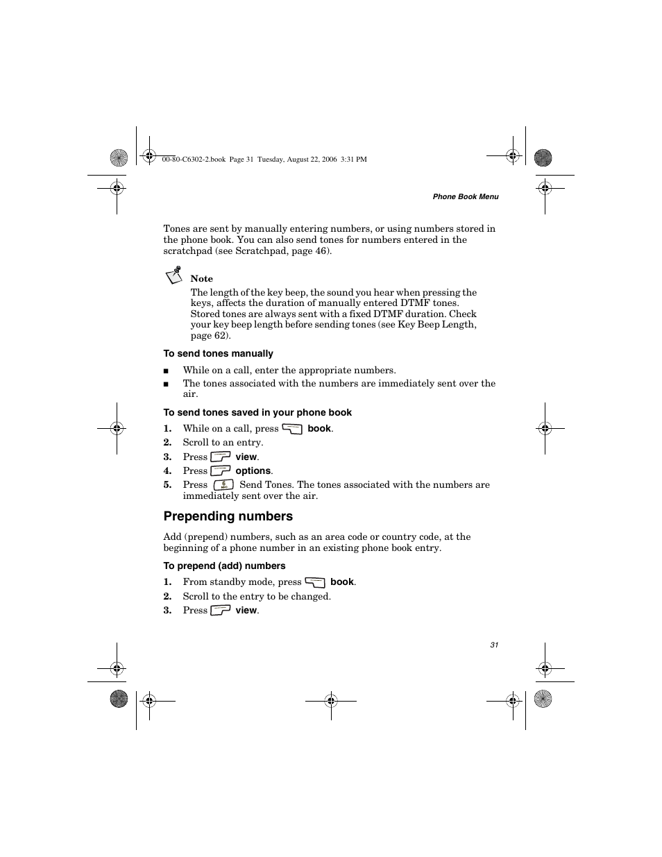 Prepending numbers | Globalstar GSP-1700 User Manual V1 User Manual | Page 39 / 118