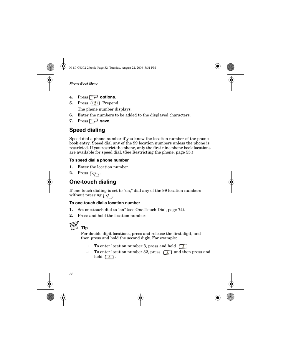 Speed dialing, One-touch dialing | Globalstar GSP-1700 User Manual V1 User Manual | Page 40 / 118