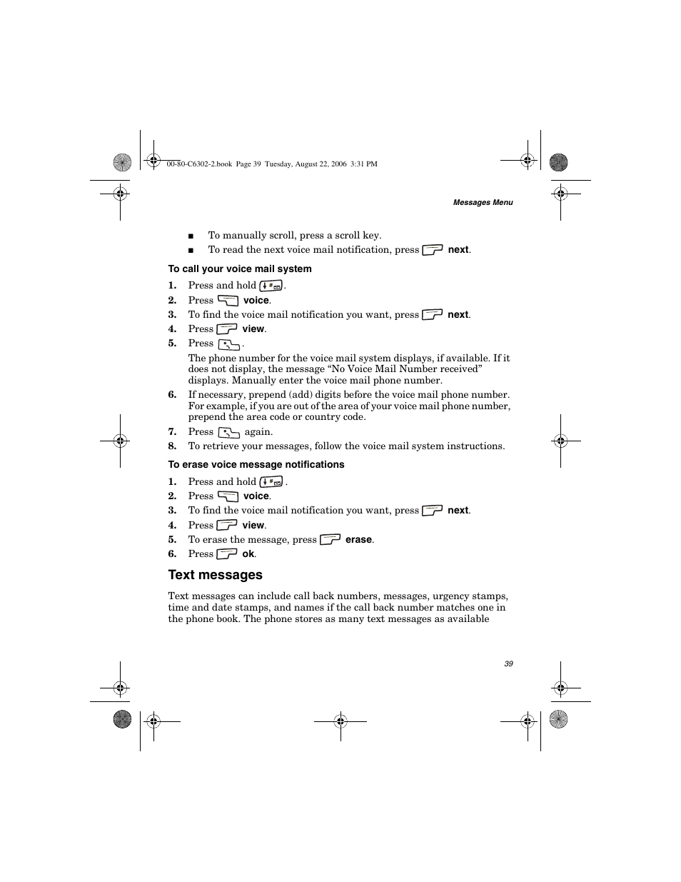 Text messages | Globalstar GSP-1700 User Manual V1 User Manual | Page 47 / 118