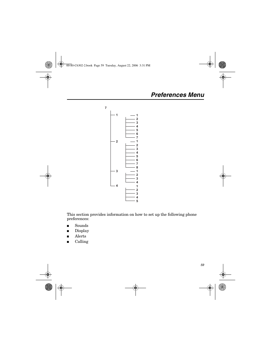 Preferences menu | Globalstar GSP-1700 User Manual V1 User Manual | Page 67 / 118
