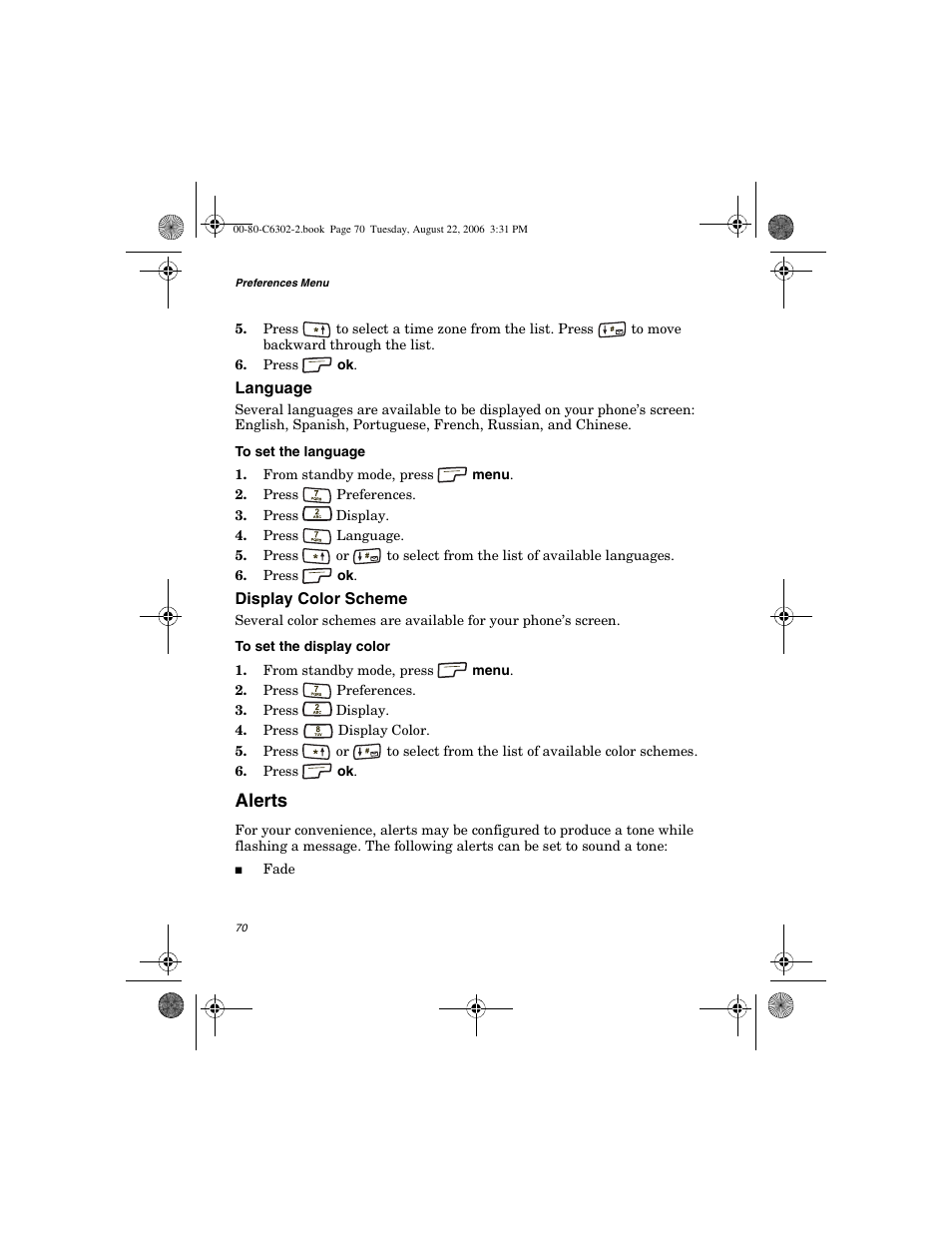 Alerts | Globalstar GSP-1700 User Manual V1 User Manual | Page 78 / 118