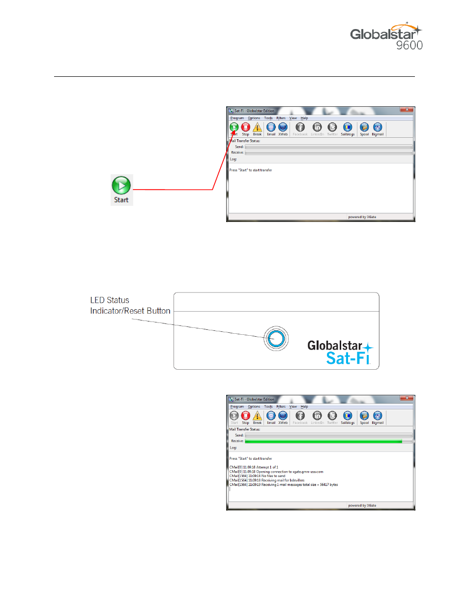 Eceiving, Mail | Globalstar 9600 User Guide for Windows User Manual | Page 19 / 31
